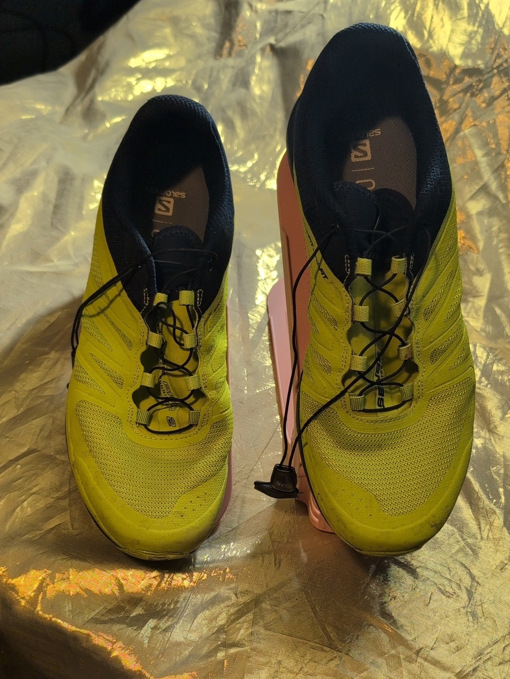Salomon Men's Athletic Trail Shoes in Neon Yellow and Black
